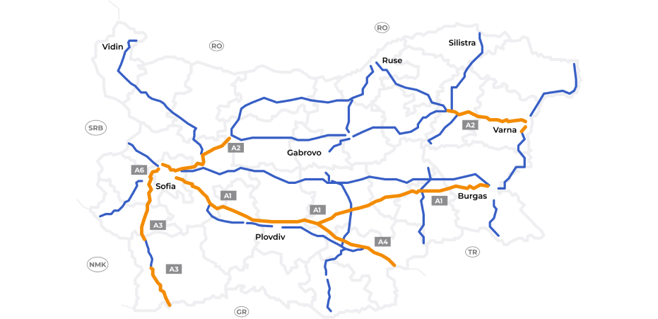 route tolls map